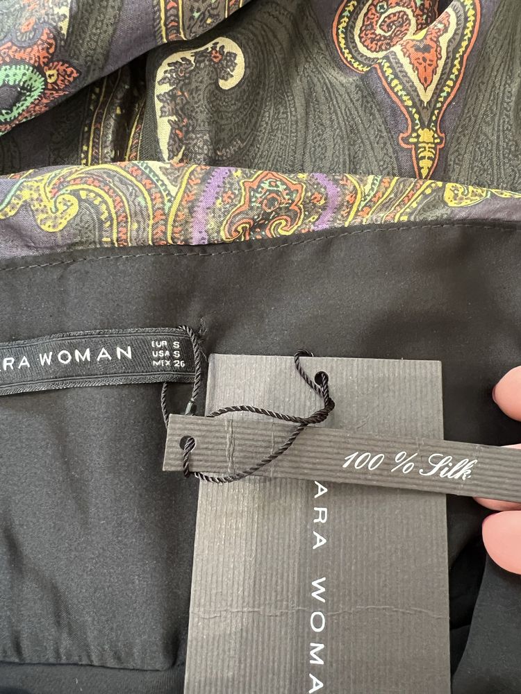 Sukienka maxi długa jedwab 100% nowa Zara na lato bez pleców