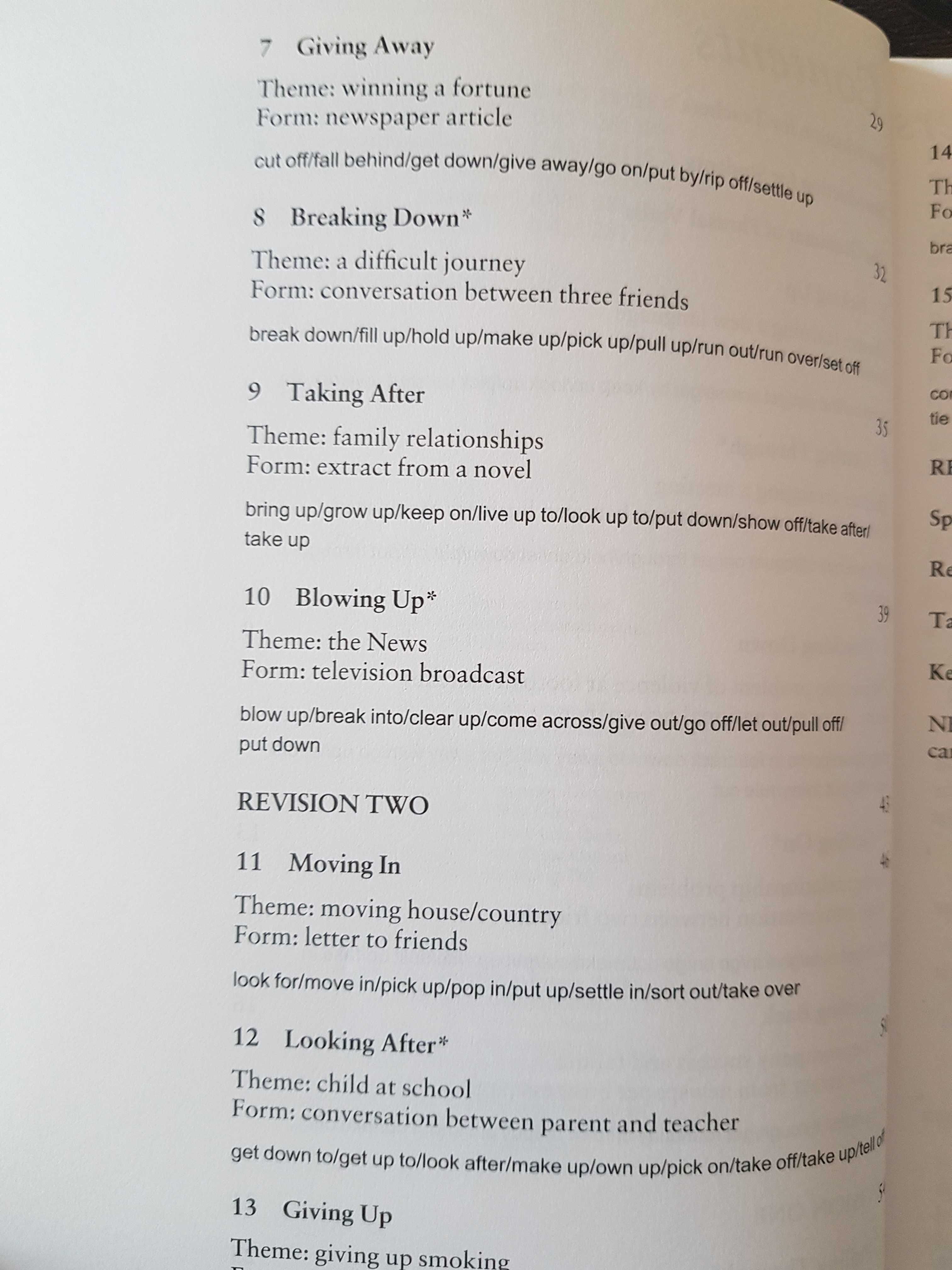 Help with phrasal verbs. R. Acklam