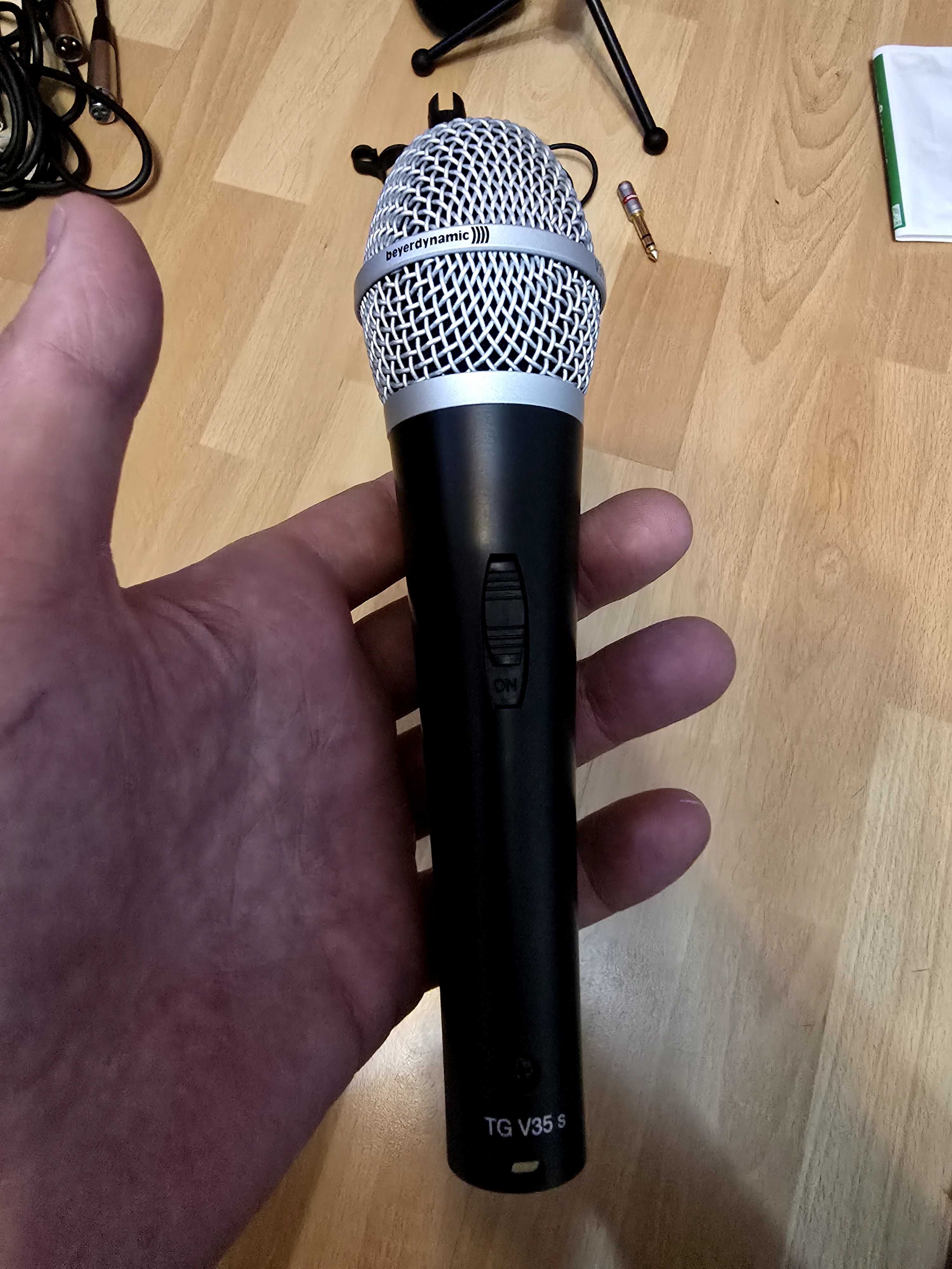 Mikrofon, interfejs, statyw, okablowaniem, M-audio, beyerdynamic