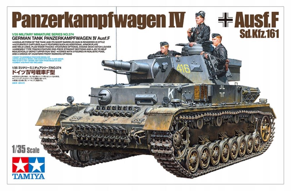 Czołg PzKpfw Panzer IV Ausf.F 1:35 model 35374 Tamiya