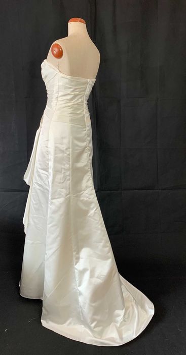 Nowa Suknia Ślubna Klasyczna Ivory M 38 Satyna Gorset Okazja Linia A