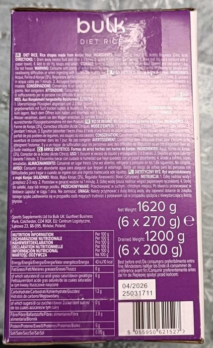 Diet noodles, diet Rice caixa fechada com 6 pacotes cada 5 euros cada