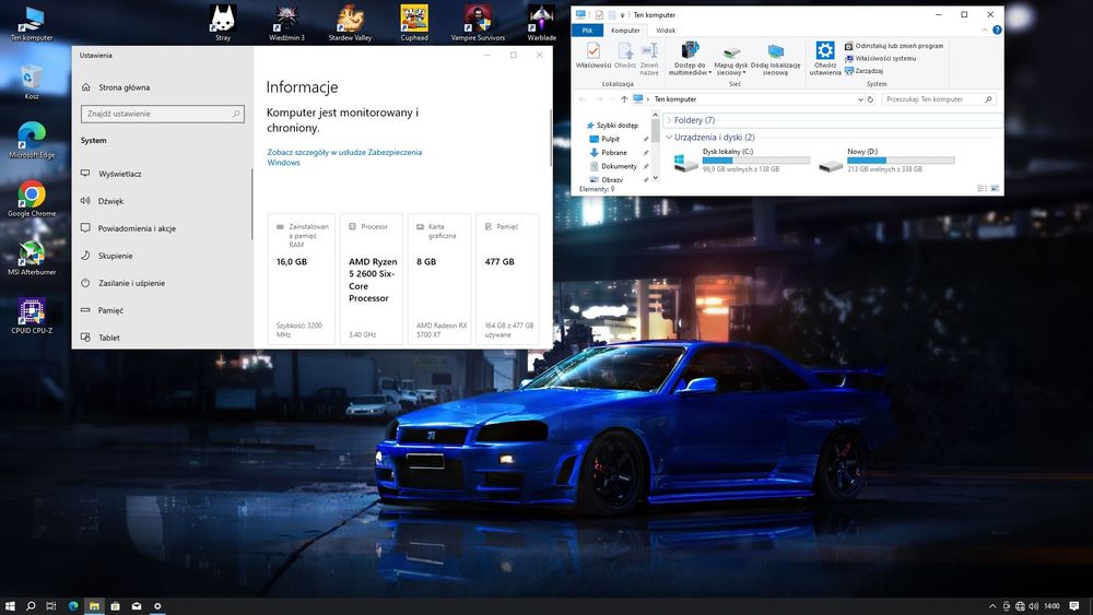 Komputer  czarny AMD  gaming