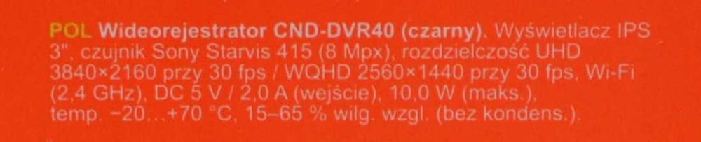 Wideorejestrator Canyon DVR40 4K UltraHD Wi-Fi Sony Starvis