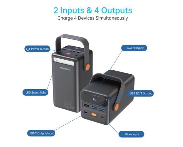 Павербанк Choetech 50000mAh PD + QC 65W