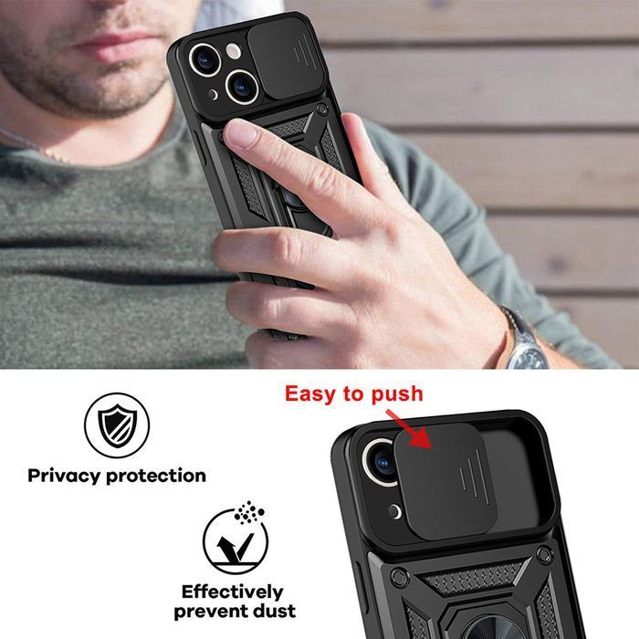 Slide Camera Armor Case Do Motorola Edge 50 Fusion 5G Czarny
