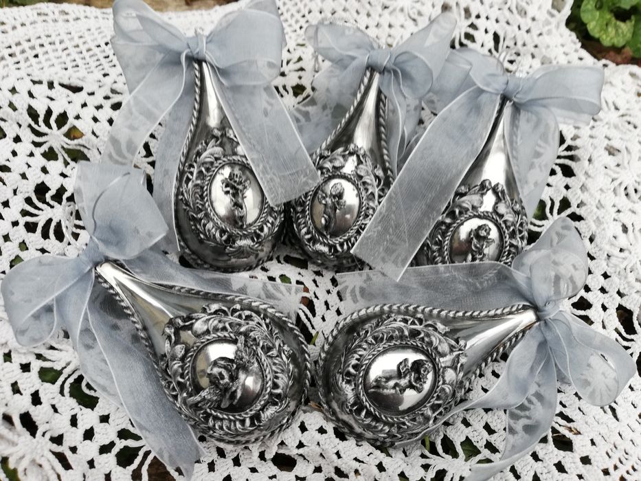 Bombki, glamour, efekt lustra, aniołki, Ozdoby Boże Narodzenie
