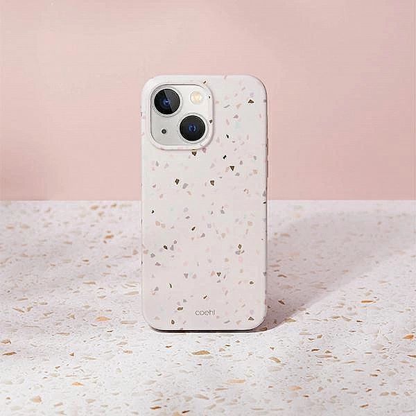 Etui Uniq Coehl Terrazzo na iPhone 14 Plus - piaskowe