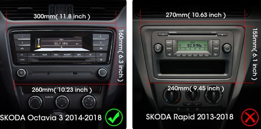 Автомагнітола SKODA Octavia A7 2014-2018 . Skoda Superb 2 B6 2008-2015