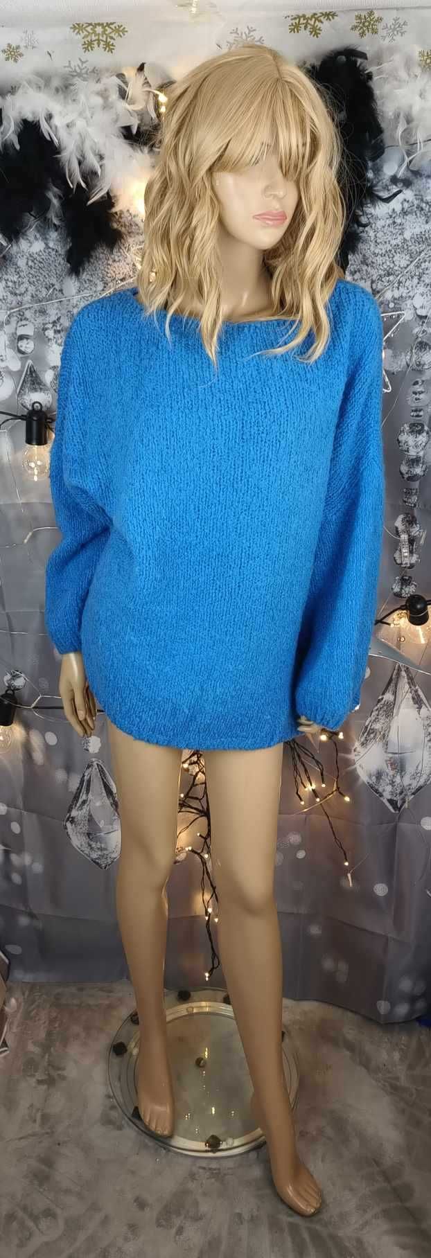 Sweter damski niebieski ciepły, miękki, The lulu