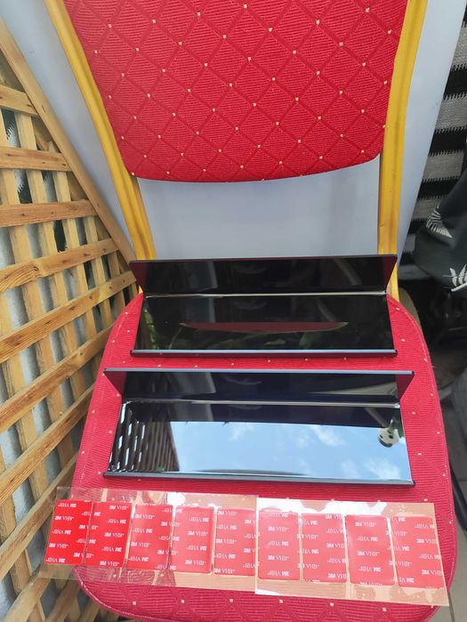 Czarne półki na Przyprawy Akrylowe ścienne na ścianę wiszące szafka