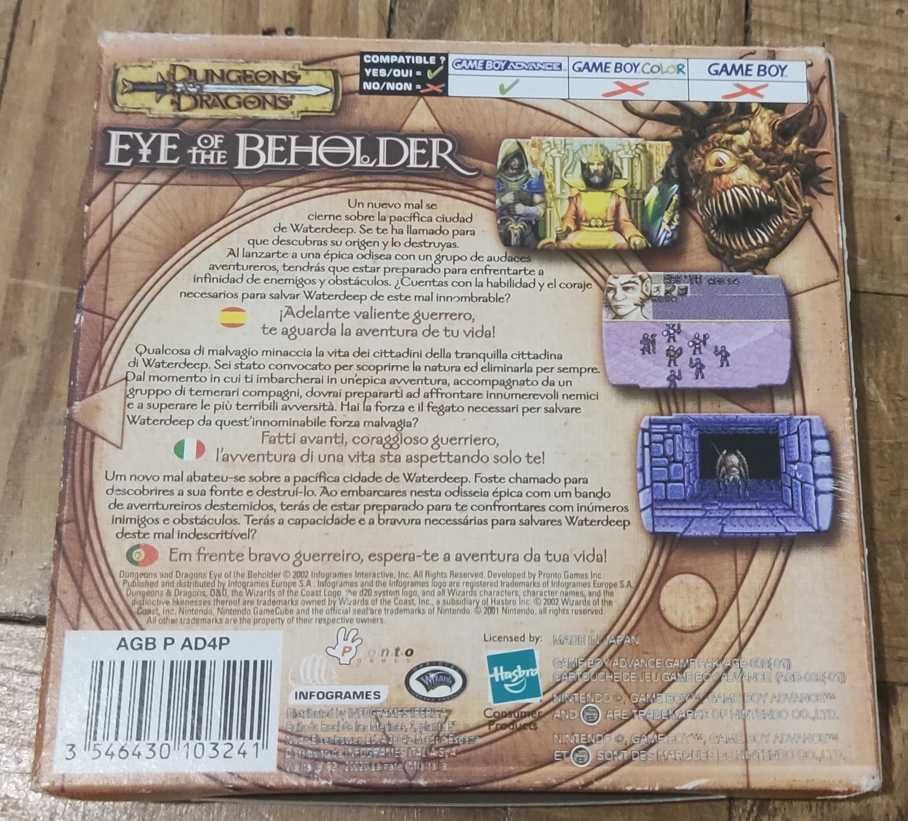 Dungeons & dragons eye of the beholder GBA (Completo,quase como novo)