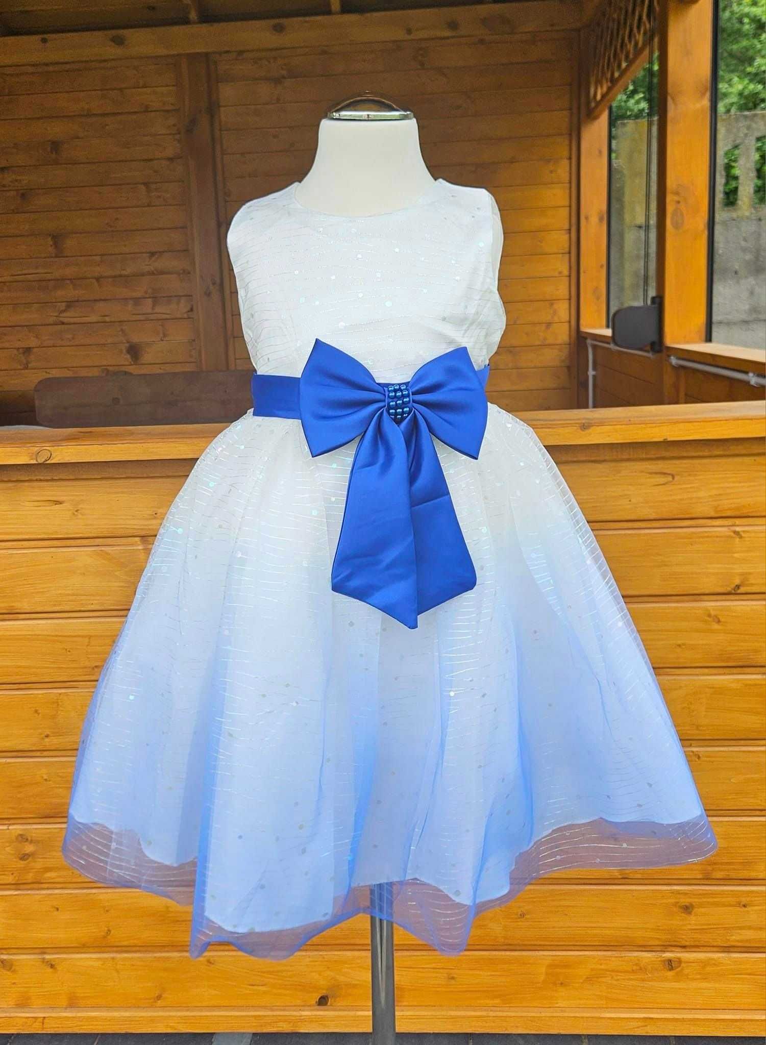 Sukienka balowa niebieskie ombre 8 lat