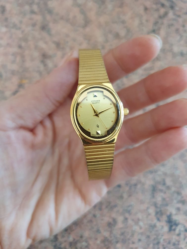 Citizen Quartz vintage zegarek damski złoty metalowy