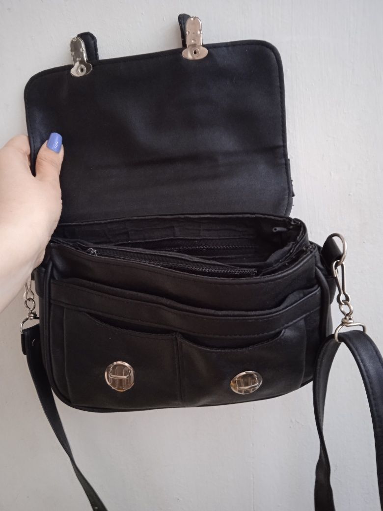 Маленька чорна сумку через плече, женская сумочка