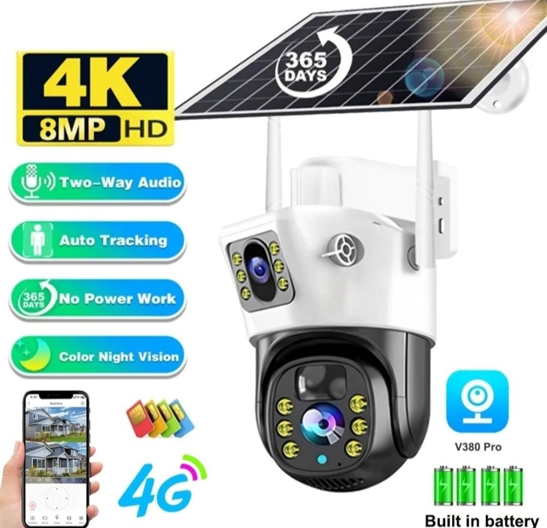 Беспроводная уличная камера видеонаблюдения 4G WiFi, V380 Pro