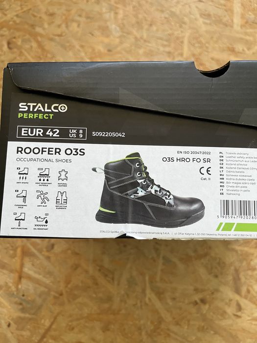Trzewiki robocze skórzane Stalco Roofer 42