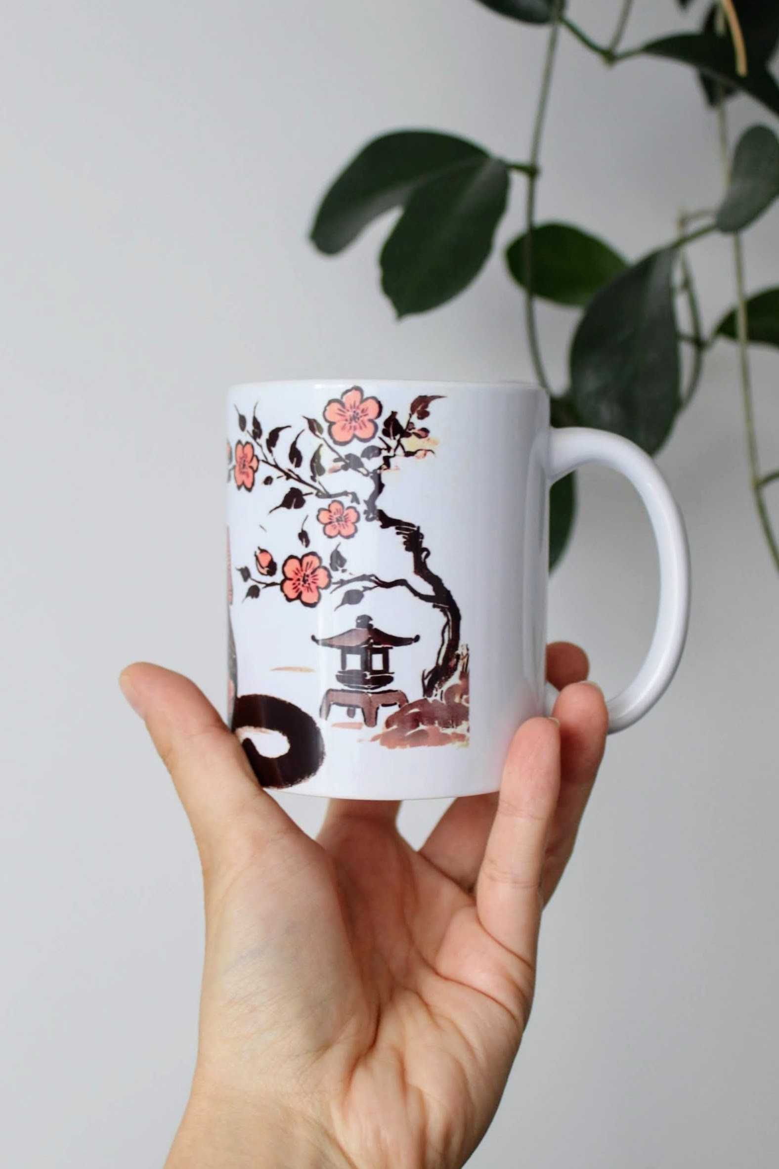 Kubek z kotkiem w kimonie, Kot kimono, japoński czarny kotek, 330ml