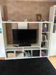 IKEA LAPPLAND TV szafka, biała, 183x39x147 cm