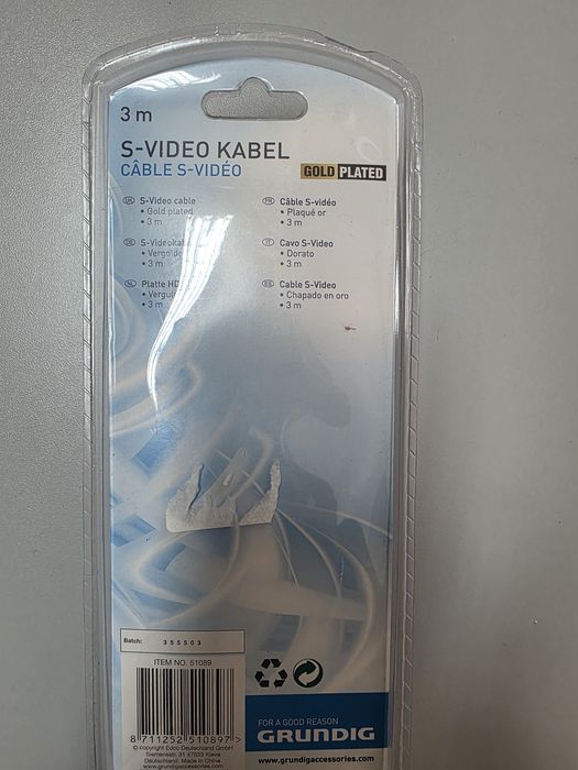 Cabo S-Vídeo Grundig - 3m - Dourado