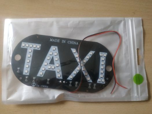 Светодиодная led-табличка с надписью Taxi