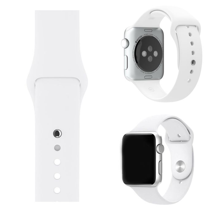 Ремінець ремінь apple watch 42 44 45 mm новий білий силіконовий