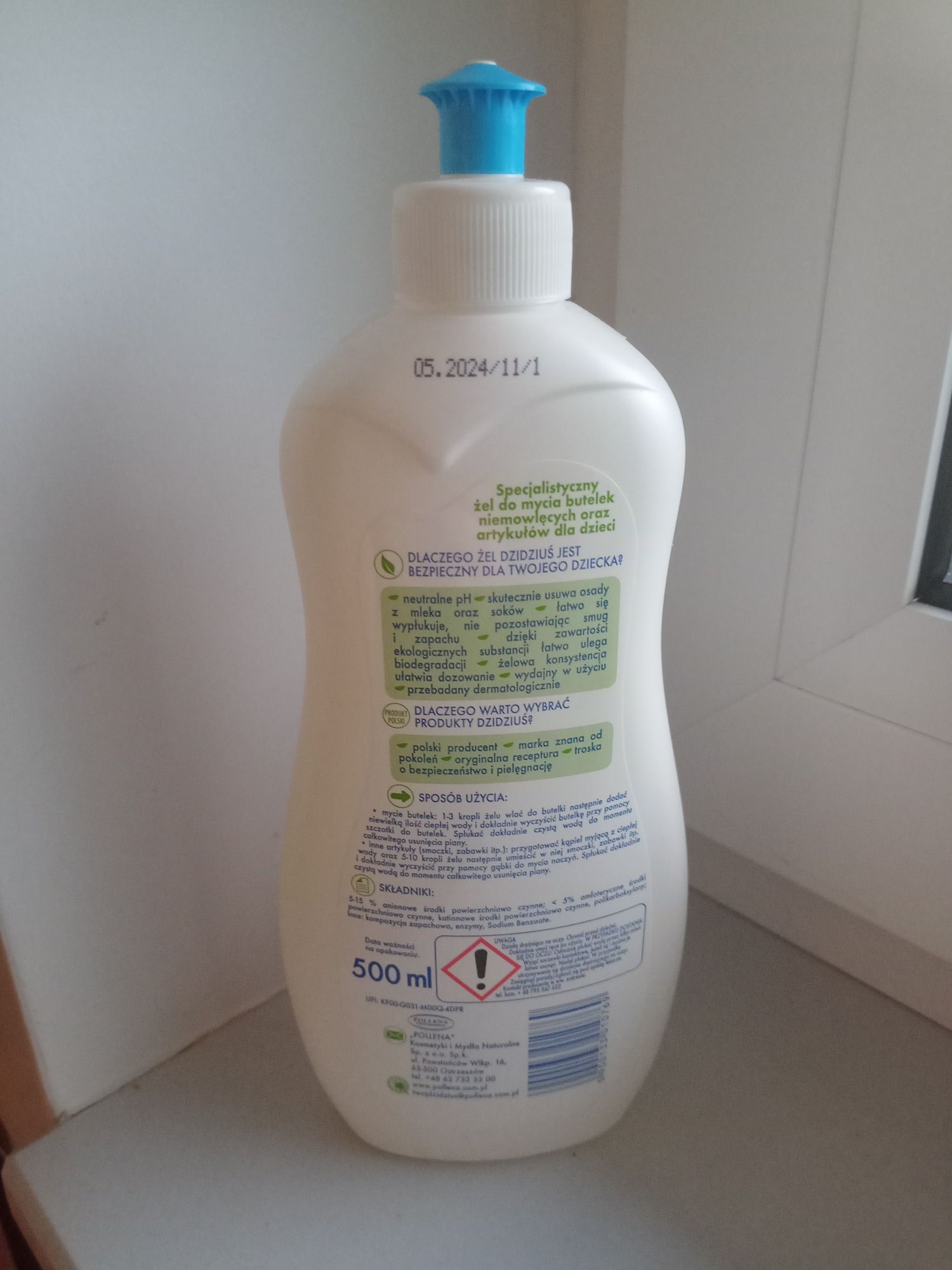 Dzidziuś żel do mycia butelek dla dzieci 500 ml