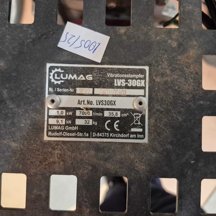 Zagęszczarka stopowa Lumag LVS-30GX; Komis Jasło Igielna