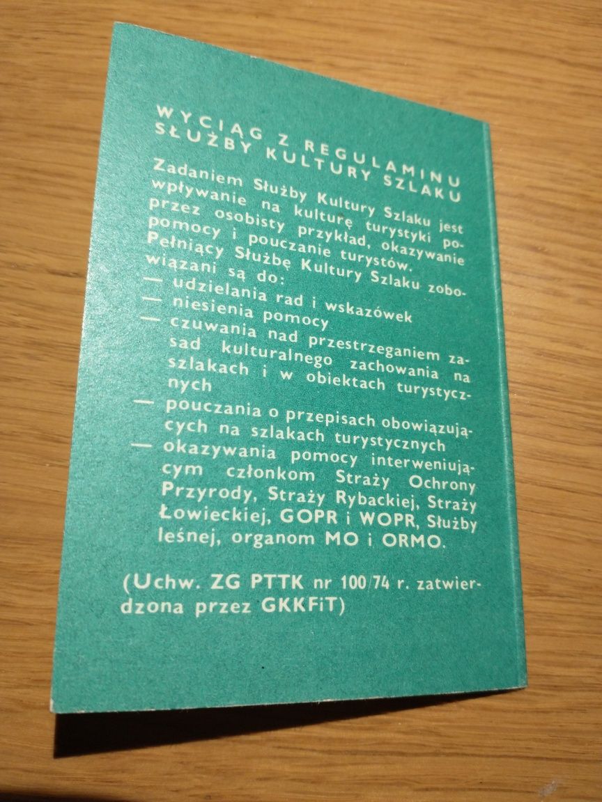 Służba Kultury Szlaku PTTK legitymacja i przypinka SKS unikat