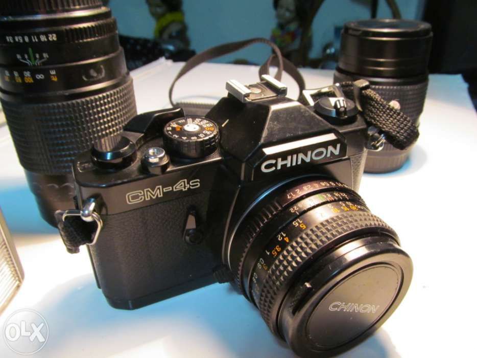 Máquina fotográfica chinon cm-4s com vários acessórios