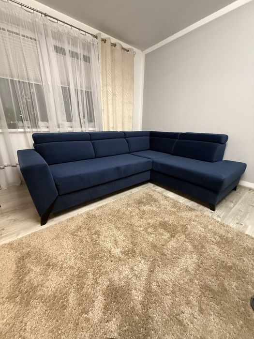 Narożnik z funkcją spania Pojemnik na Pościel - Agata - jak nowy