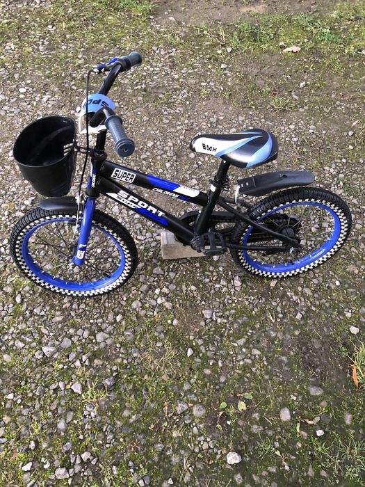 Rower Rowerek Dzieciecy Koła 16 Cali BMX Kosz Niebieski czarny