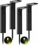4x Lampa Solarna Ogrodowa Wbijana LED 2 Barwy Światła OUSFOT Słupek