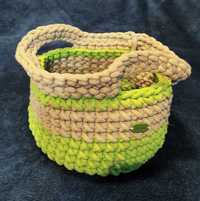 Koszyczek bawełniany ręcznie robiony, średnica ok. 20 cm