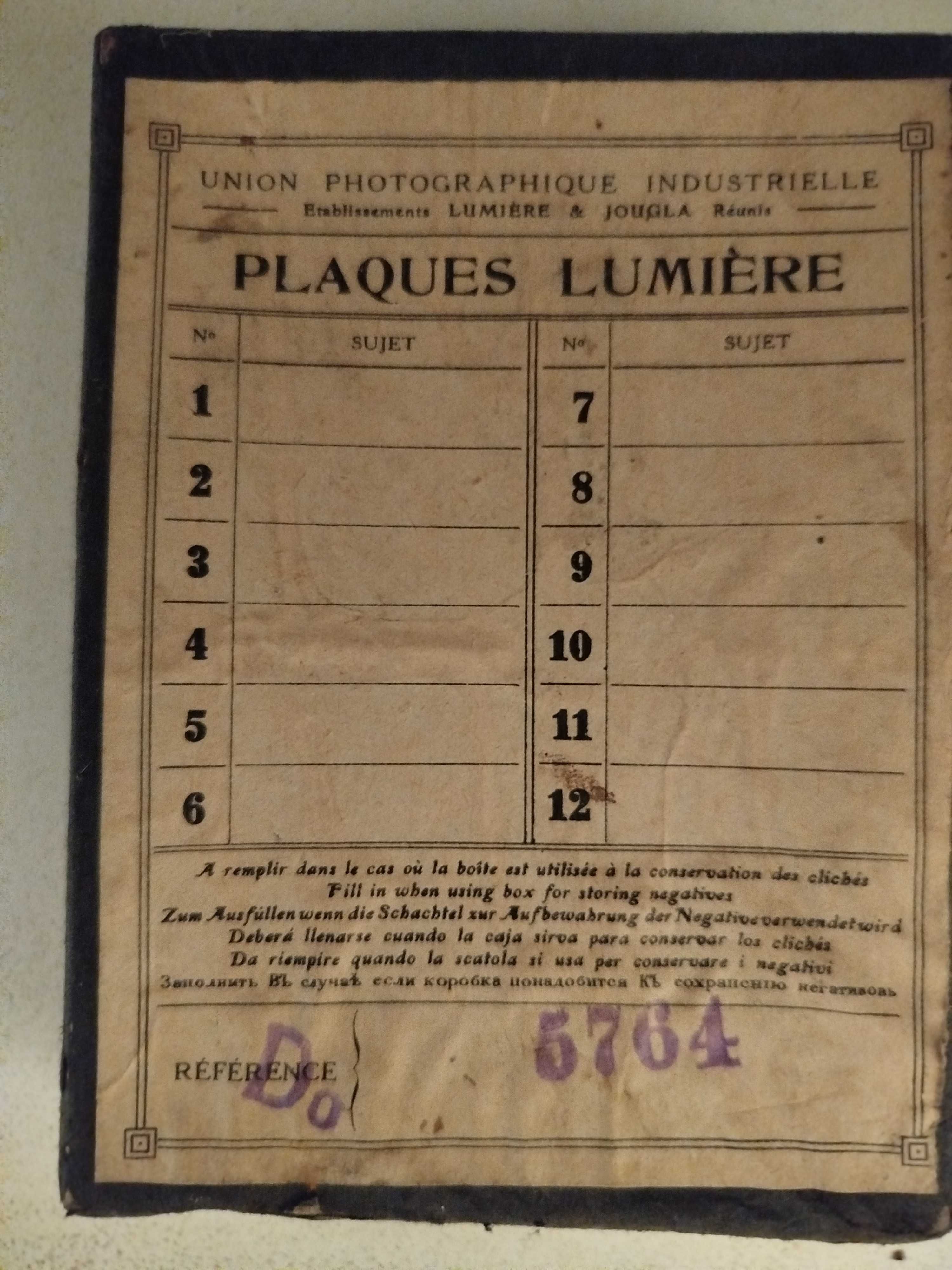 Pudełko po płytkach fotograficznych Lumiere Furowicz 1904 klisza