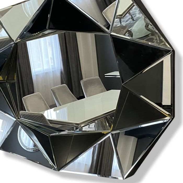 Srebrne lustro glamour prostokątne 72x100