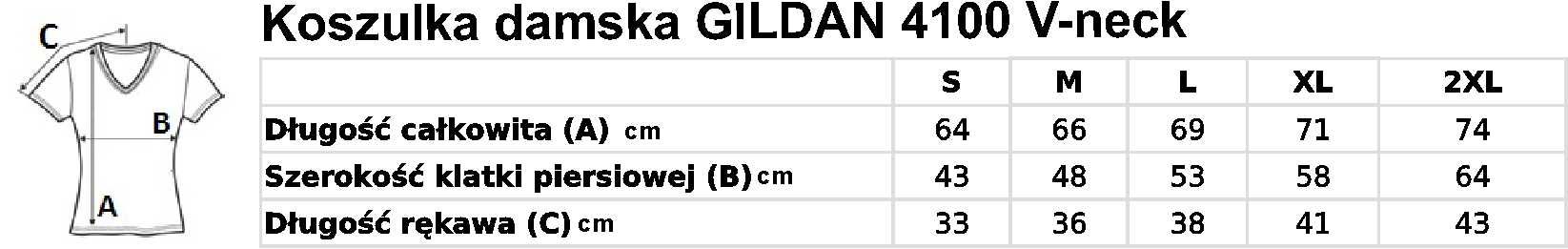 Koszulka damska GILDAN Premium V-neck biała L