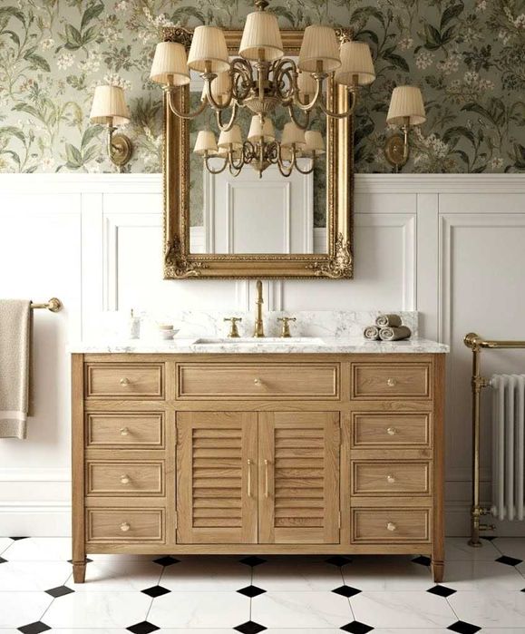 Szafka na umywalkę, z drewna , retro, w stylu angielskim