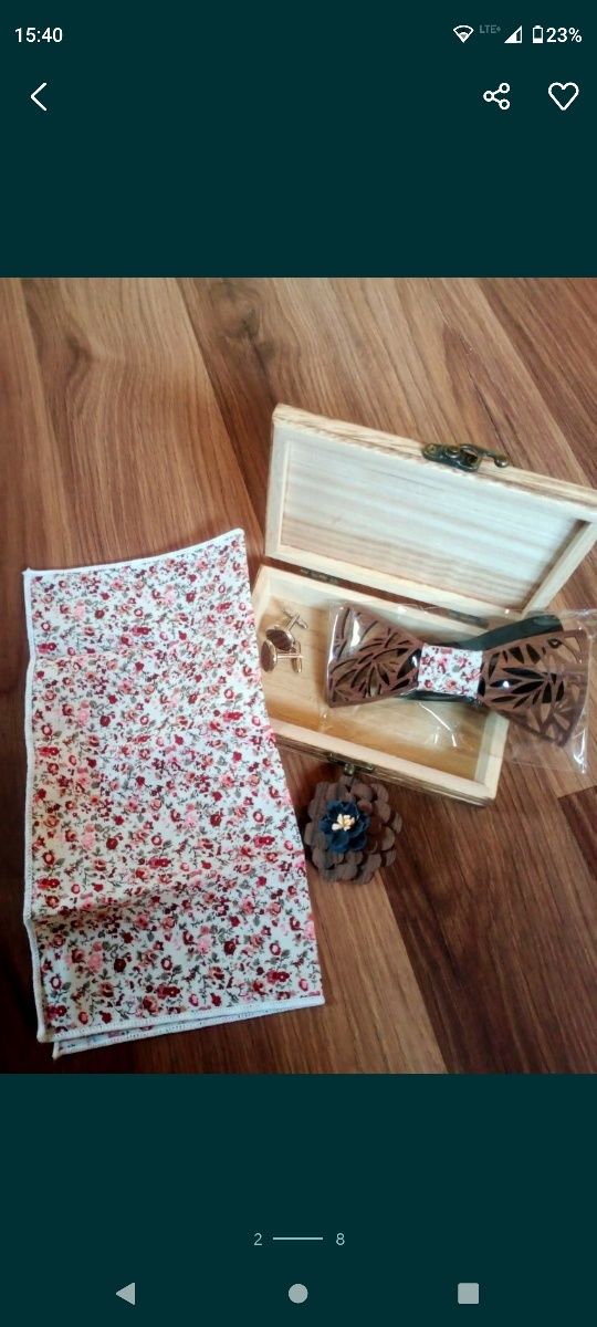 Mucha drewniana do garnituru, ażurowy wzór