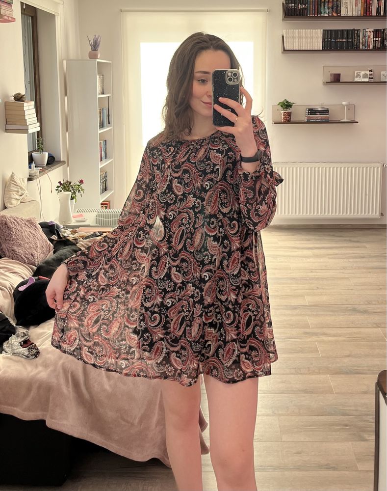 Zwiewna wzorzysta sukienka, sinsay S
