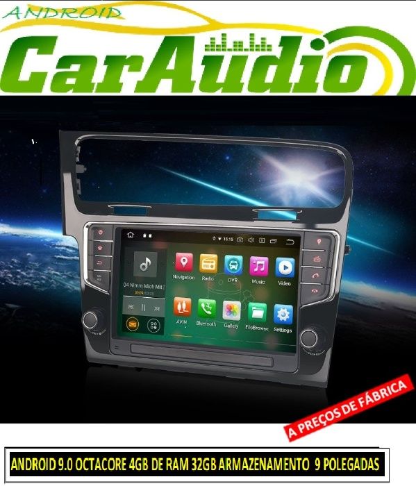 Auto-rádio android 13 Golf 7 2013 9 polegadas e Modelo Tesla