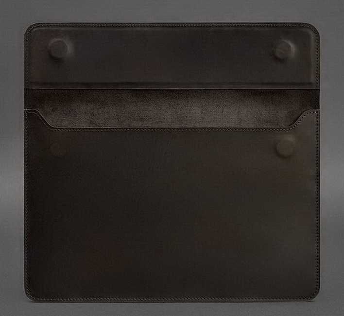 Шкіряний чохол-конверт на магнітах для MacBook 15 дюйм коричневий