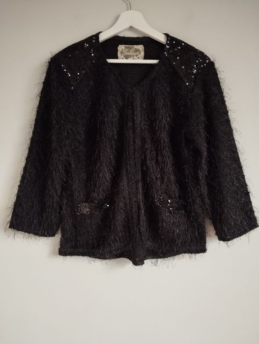 Czarna narzutka z cekinami r. 2XL FreeQuent