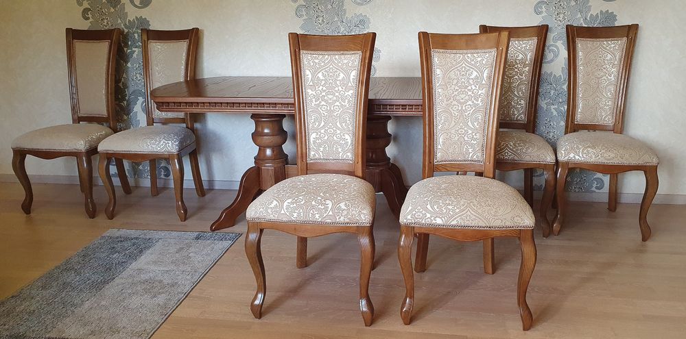 Стіл розкладний із Ясена Овальний + Стільці