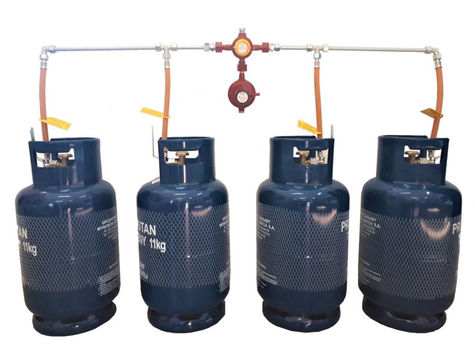 Instalacja rodzielacz  GOK DO PODŁĄCZENIE 4 butli gazowych  11 KG LUB