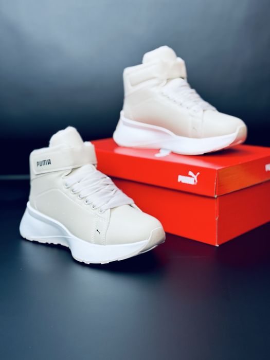 Скидка три дня! Зимние Кожаные кроссовки Пума / красовки Puma / Зима