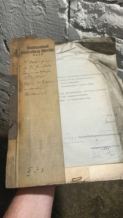 Teczka starych dokumentów Zabrze Hindenburg Gleiwitz