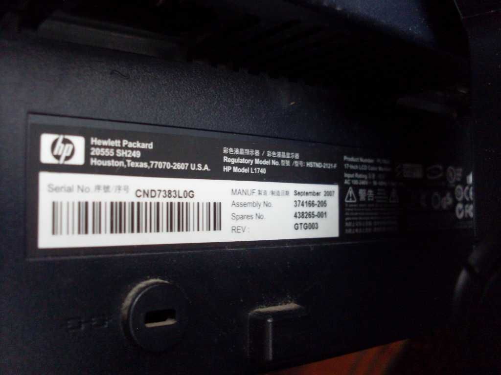 Monitor Hp 1740 + głośniki i przewody