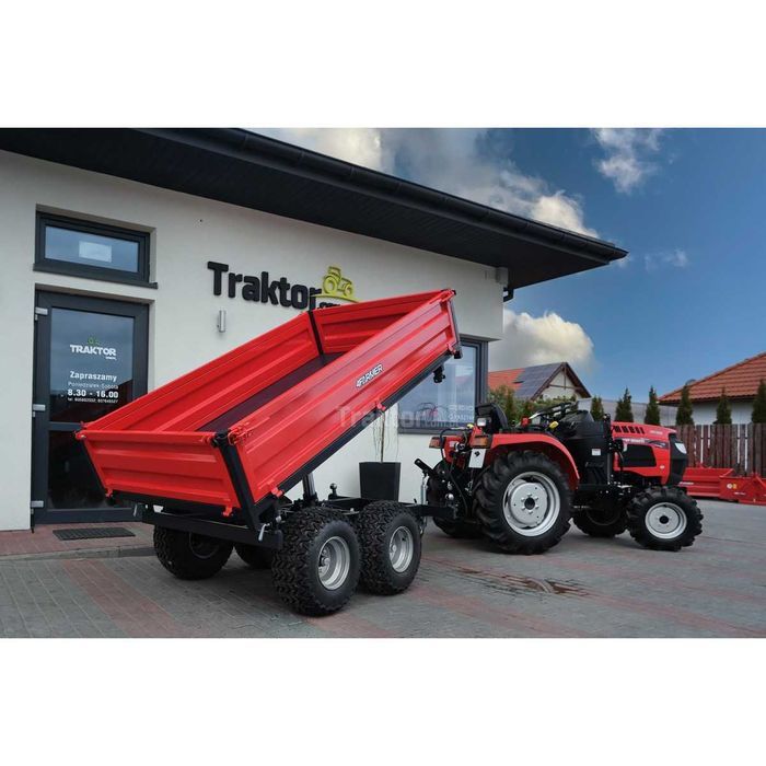 Przyczepa 2,5t na zaczep do traktora otwierane burty kiper na 3 strony