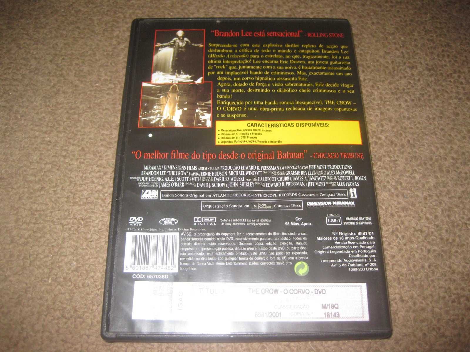 DVD "O Corvo" com Brandon Lee